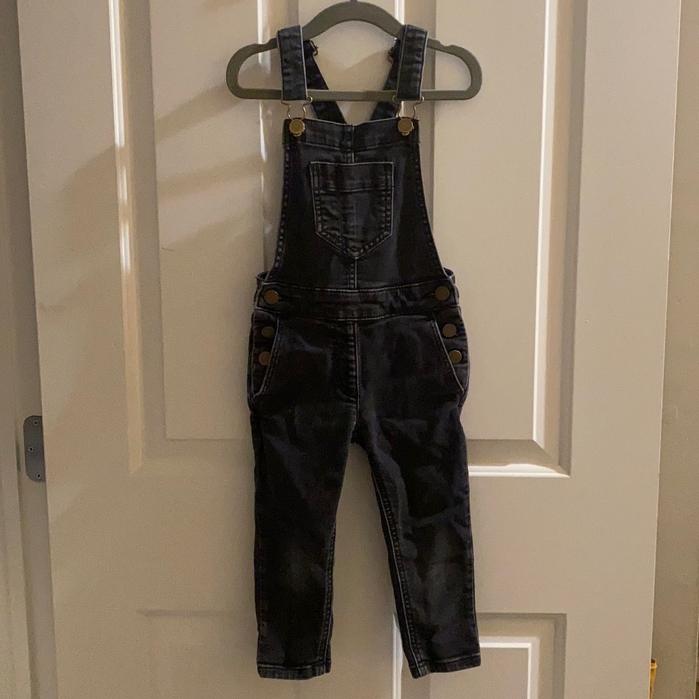 Crewcuts black denim overalls